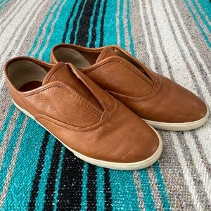 Frye leather slip on sneakers
